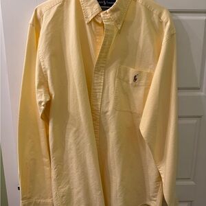 Vintage Colored Pony Ralph Lauren Classic Fit Yellow Button Down